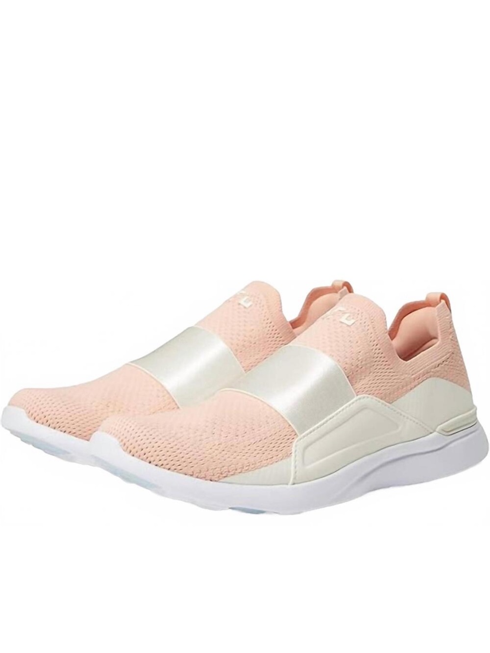 APL women's techloom bliss shoe in pristine/blush/white size 5 slip on sneakers
